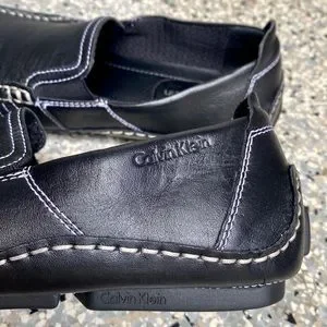 Calvin Klein F0910 Black Men\'s Leather Slip On Low Top Casual Shoes Amazon.com | Calvin Klein Men main image 4